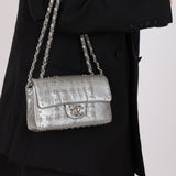 Rare Chanel 2016 Glazed Calfskin Grommet Airline Rectangular Mini Flap Bag