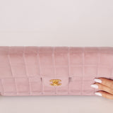 Chanel 2001 Lambskin Chocolate Bar East West Flap Bag 24k GP