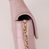 Chanel 2001 Lambskin Chocolate Bar East West Flap Bag 24k GP