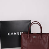 Chanel 2013 Burgundy Calfskin Executive Tote with Pouch