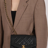 Chanel 1990s Lambskin Small Diana Bag Flap 24K GP
