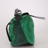 Loewe Emerald Suede Medium Puzzle Bag