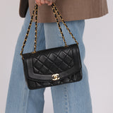 Chanel 1990s Lambskin Small Diana Bag Flap 24K GP