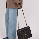 Chanel 1990s Quilted Leather Timeless Simple Square Flap Bag 24K GP