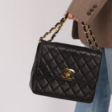 Chanel 1990s Quilted Leather Timeless Simple Square Flap Bag 24K GP