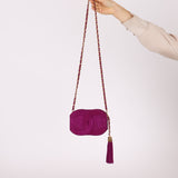 Chanel 2002 Magenta Suede Tassel Camera Bag 24K GP