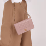 Chanel 2016 Mademoiselle Lilac Sheepskin Wallet on Chain