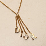 Dior Cascading Logo Letter Charms Necklace