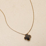 Van Cleef & Arpels 18K YG Onyx Alhambra Pendant Choker