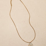 Dior Mother of Pearl Heart Logo Cutout Pendant Choker