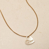 Dior Mother of Pearl Heart Logo Cutout Pendant Choker