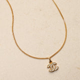 Chanel CC Crystal Embellished Pendant Choker