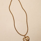 Chanel 1994 CC Logo Heart Pendant Necklace