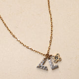 Louis Vuitton Dual Tone Love Letter Necklace