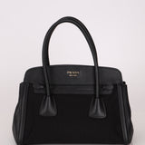 Prada Canapa Saffiano Shoulder Bag Nero Black