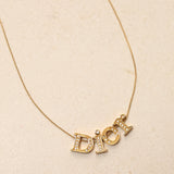 Dior Crystal Logo Letters Necklace