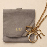 Dior XL Logo Crystal Charms Pendant Necklace