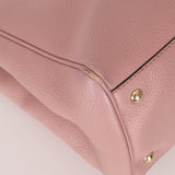 Gucci Dust Pink Leather Bamboo Shopper Tote
