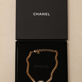 Chanel 2022 Crystal Logo Curb Chain Necklace