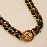 Vintage Chanel 24K GP Lambskin Double Chain Belt