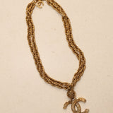 Chanel 70s-80s Interlocking CC Pendant Double Chain Choker