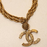 Chanel 70s-80s Interlocking CC Pendant Double Chain Choker