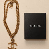 Chanel 70s-80s Interlocking CC Pendant Double Chain Choker