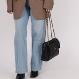 Chanel 1996 Caviar Turnlock Pocket Zip Chain Tote 24K GP