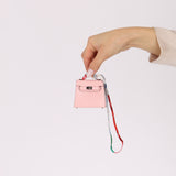 Hermès 2020 Sakura Tadelakt Micro Kelly Twilly Bag Charm