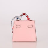 Hermès 2020 Sakura Tadelakt Micro Kelly Twilly Bag Charm