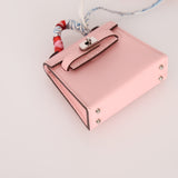 Hermès 2020 Sakura Tadelakt Micro Kelly Twilly Bag Charm