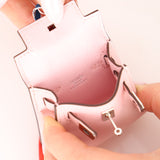 Hermès 2020 Sakura Tadelakt Micro Kelly Twilly Bag Charm