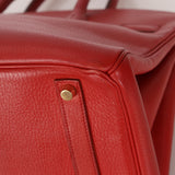Hermès 1997 Retourne Rouge Vif Ardennes Birkin 35 GHW