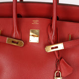 Hermès 1997 Retourne Rouge Vif Ardennes Birkin 35 GHW