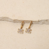Celine Crystal Embellished Triomphe Earrings