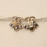 Chanel 2017 Interlocking CC Logo Rhinestones Clip-On Earrings