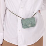 Chanel 2021 Caviar Sage Belt Bag