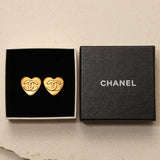 Chanel 1995 Mini Matte Heart Clip-On Earrings