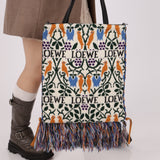 Ultra-Rare Loewe 2018 Charles F. A. Voysey Capsule Collection Wool Tote