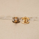 Chanel 1995 CC Turnlock Clip-On Earrings 24k GP