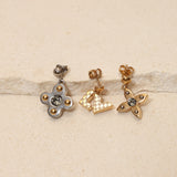 Louis Vuitton Swarovski Crystal Love Letter Timeless Ear Stud Trio Earrings