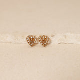 Dior Heart Rhinestone Logo Clip-On Earrings