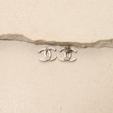 Chanel 2012 Silver Crystal CC Studs