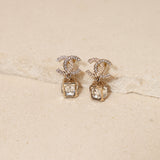 Chanel 2023 CC Crystal Drop Studs