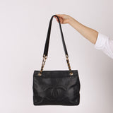 Chanel 1993 Caviar Double Sided Turnlock Tote 24k GP