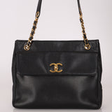 Chanel 1993 Caviar Double Sided Turnlock Tote 24k GP
