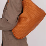 Bottega Veneta Orange Medium Intrecciato Hobo Bag