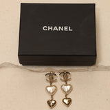 Chanel 22C Heart Pearl Drop Earrings