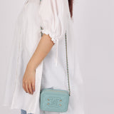 Chanel 2020 Caviar Robin's Egg Mini Filigree Crossbody