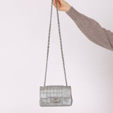 Rare Chanel 2016 Glazed Calfskin Grommet Airline Rectangular Mini Flap Bag